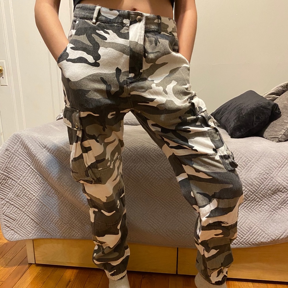 Missguided grey camo pants